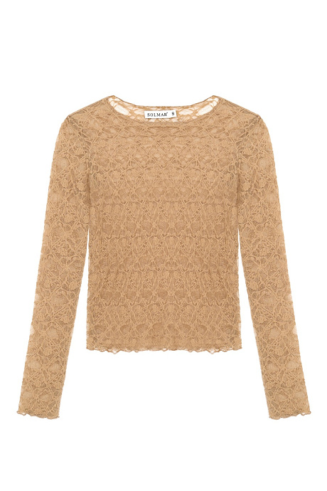 Лонгслів гіпюрний в кольорі beige - 3013-03