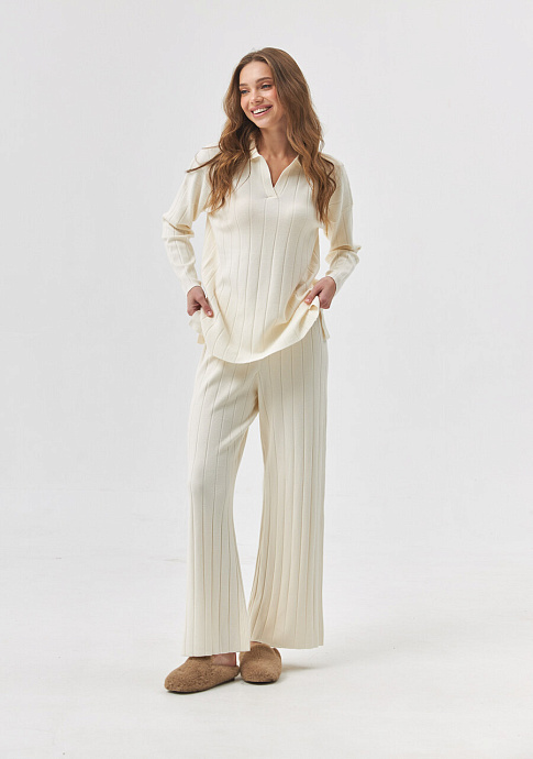 Костюм Polo в широкий рубчик в цвете milk - 9569-80121