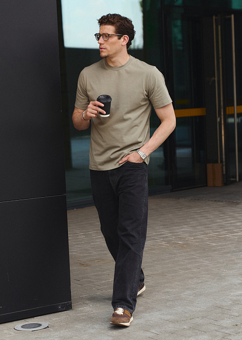 Мужская футболка с круглым вырезом в цвете green - 8300-15