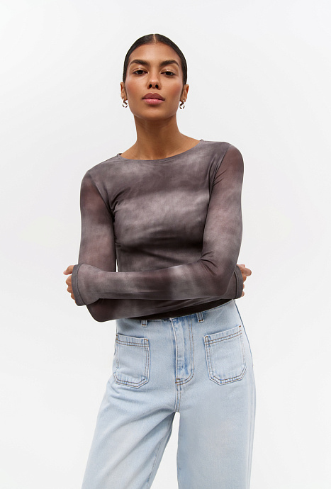 Лонгслив Mermaid с градиентным эфектом, grey - 3017-3