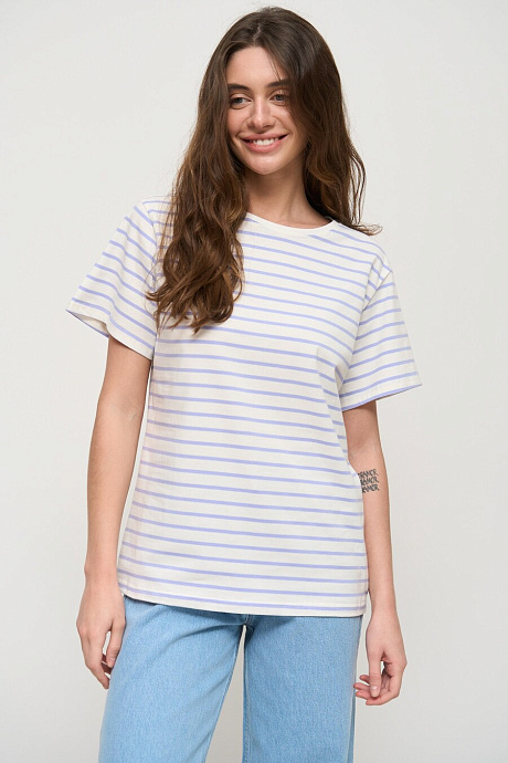 Футболка в полоску цвета lavender - 20329-56