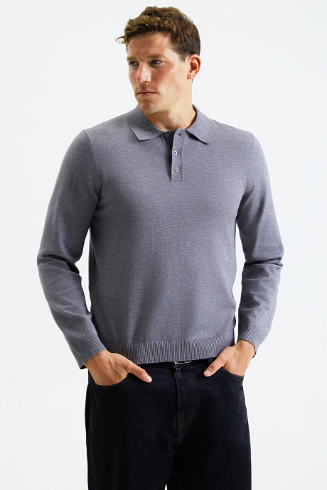Мужской джемпер поло в цвете grey - 8199-947