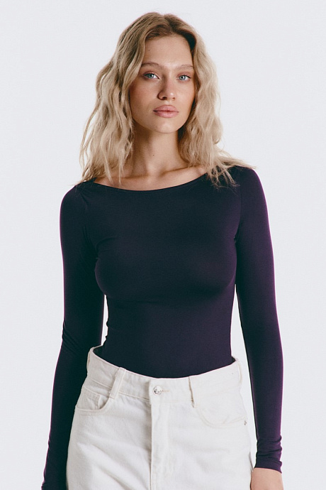 Лонгслів BOAT NECK, eggplant - 3008-36