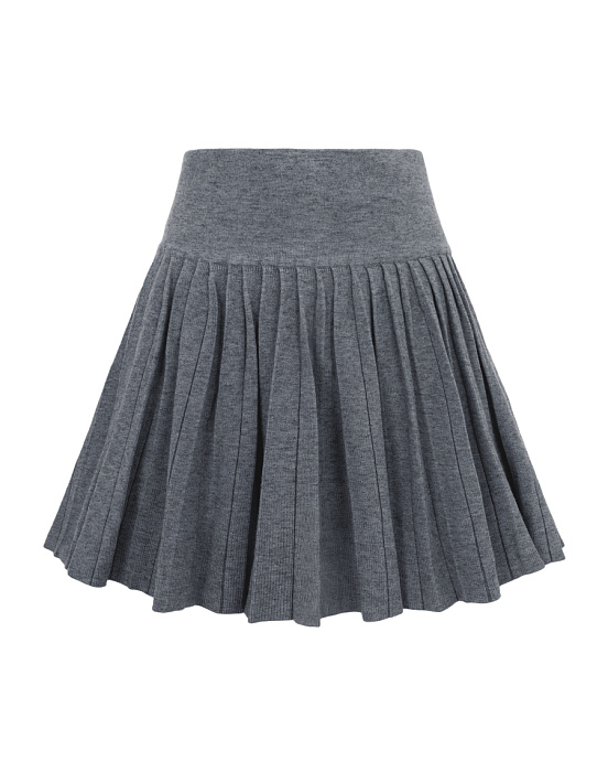 Трикотажна спідниця з широким поясом, grey - 6428-8