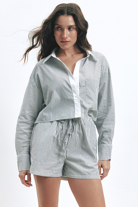 Сорочка у смужку в кольорі black - 6501-6