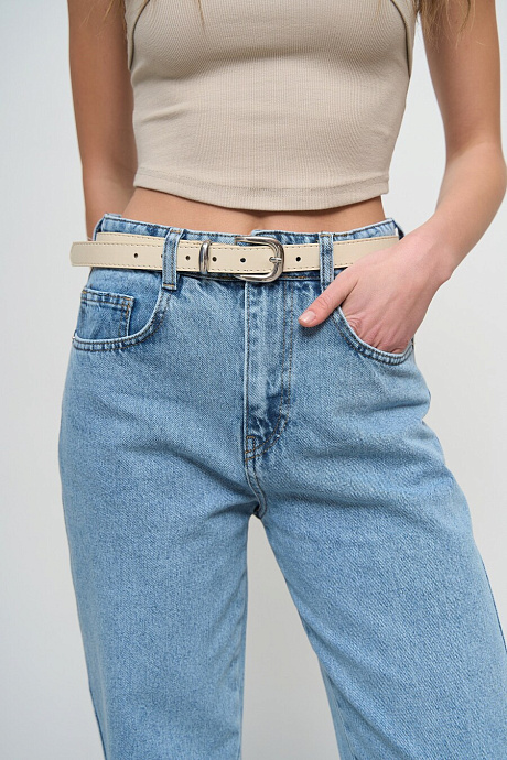 Молочный ремень с серебрянной пряжкой  - 1145-3