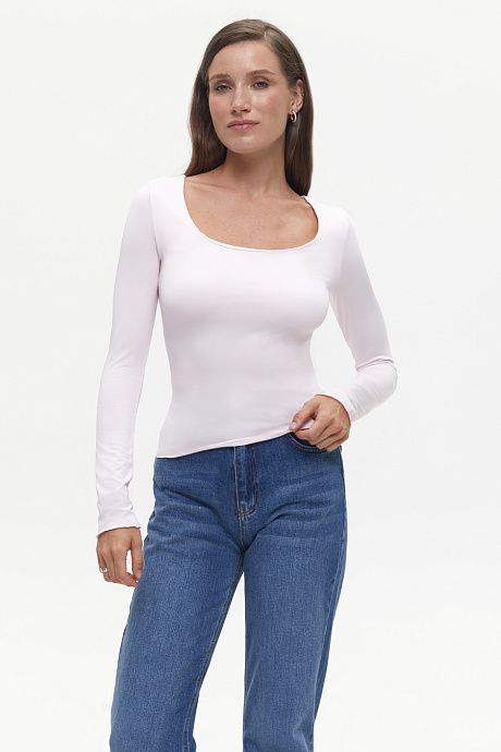 Лонгслів SCOOP NECK, pink sugar - 3027-9