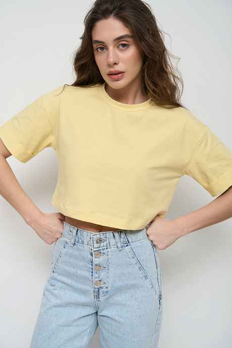 Футболка в кольорі pastel yellow - 3311-102