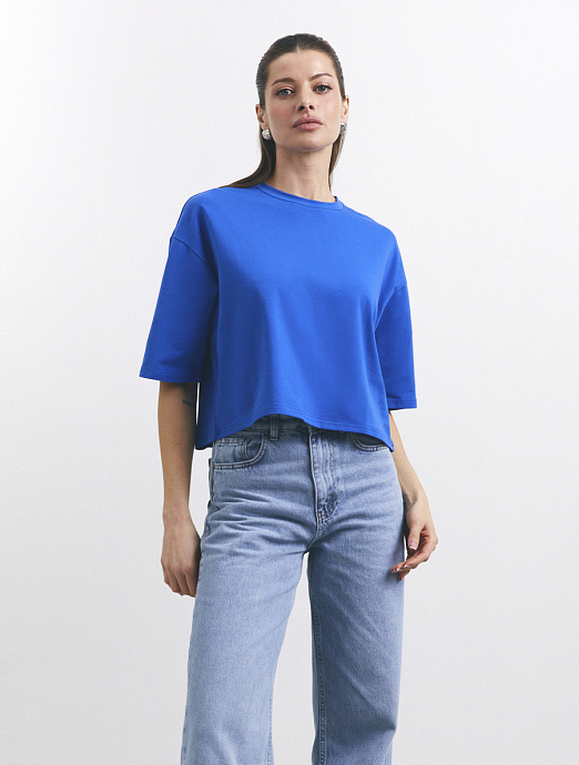 Футболка oversize укороченная в цвете electric - 3320-17