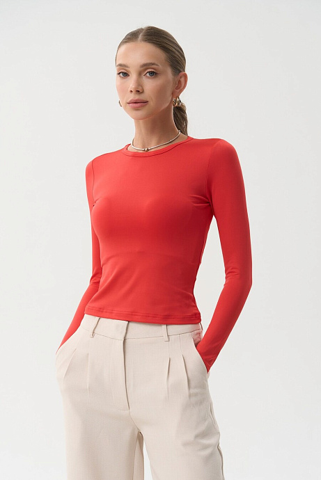Лонгслив CREW NECK red  - 3009-35