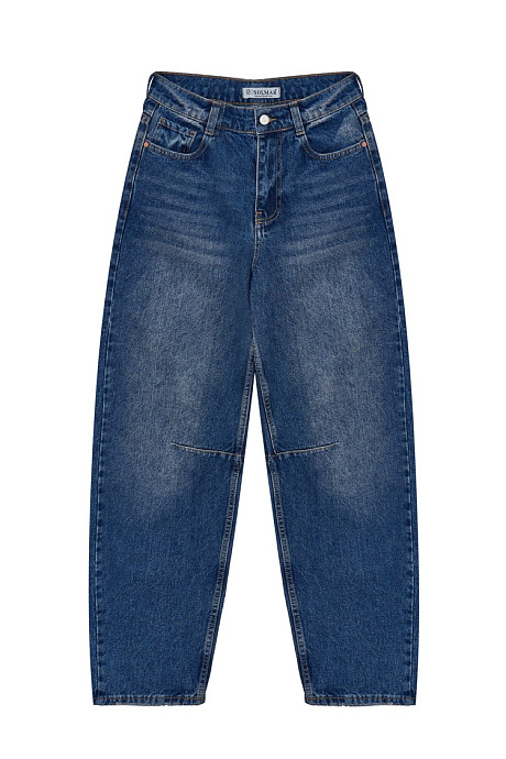 Джинси MID-RISE BAGGY BALLOON синього кольору - 7014
