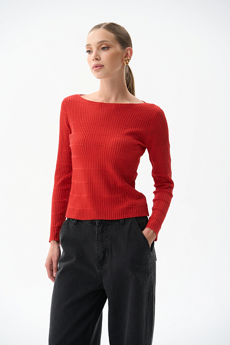Фактурный джемпер в цвете red  - 2113-018