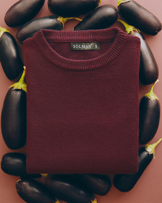 Однотонный базовый джемпер, eggplant - 2128-851