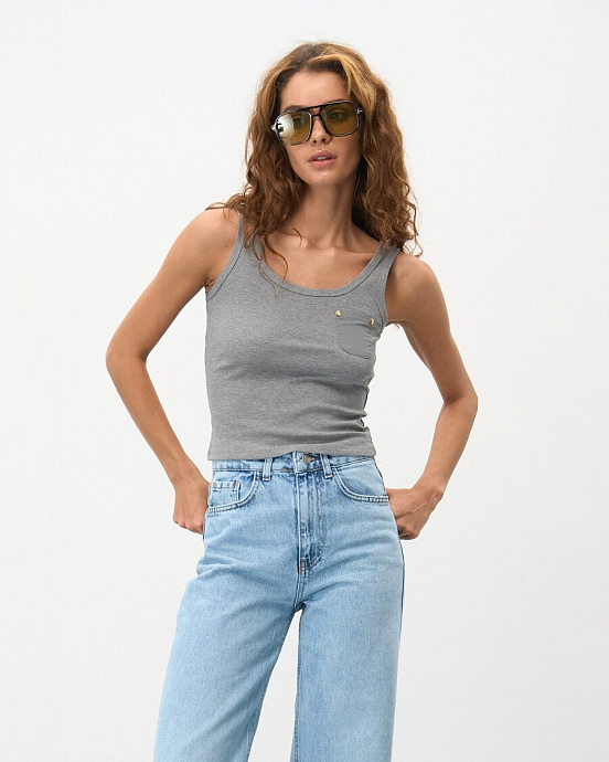 Майка з кишенею у відтінку dark grey - 3609-44