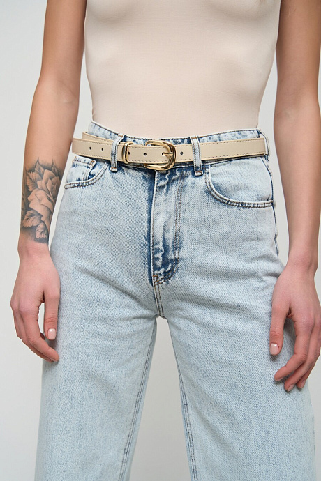 Молочный ремень с золотой пряжкой  - 1145-4