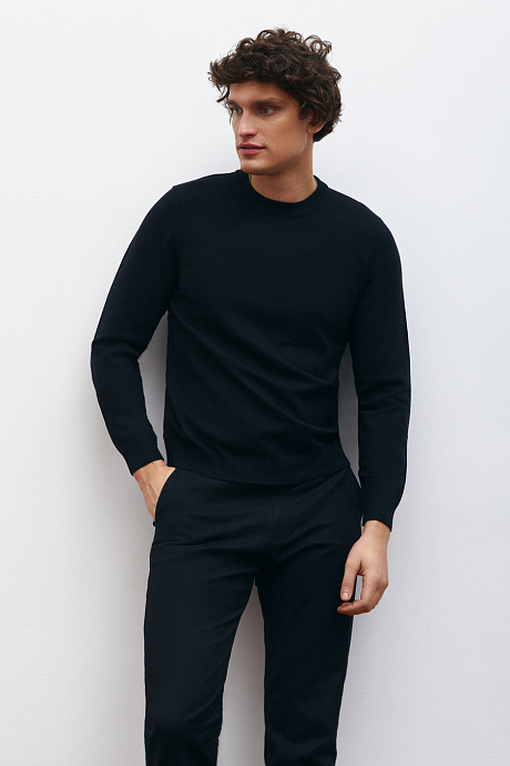 Мужской джемпер с круглым вырезом в цвете black - 8196-006