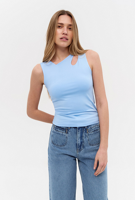 Базова майка в кольорі blue - 3607-93