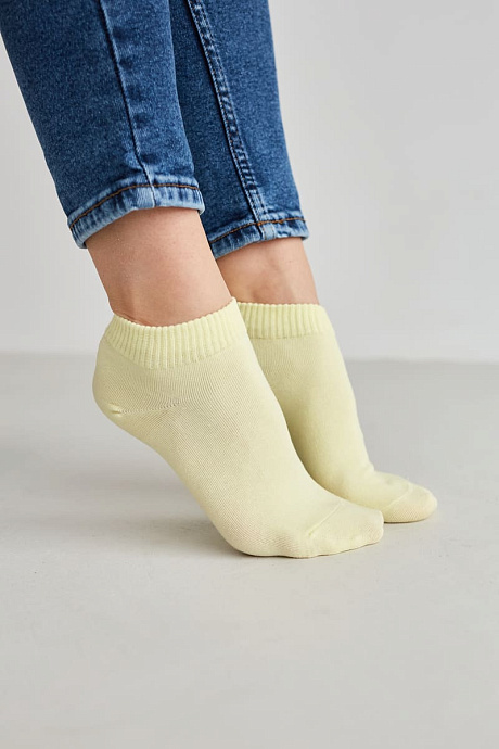Женские короткие носки цвета pastel yellow - 0022-L61